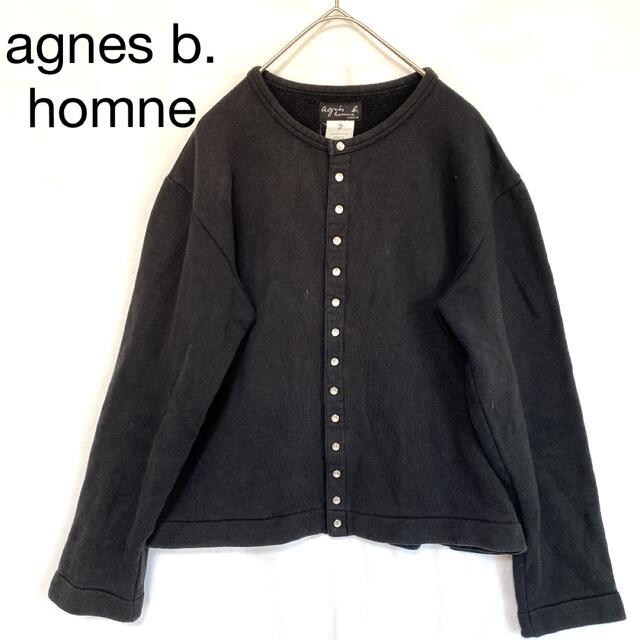 トップスagnes b. homme アニエスべー　カーディガンプレッション　ブラック