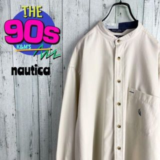 ノーティカ(NAUTICA)の90's nautica ノーティカ　旧ロゴ刺繍　ノーカラー　チノシャツ(シャツ)