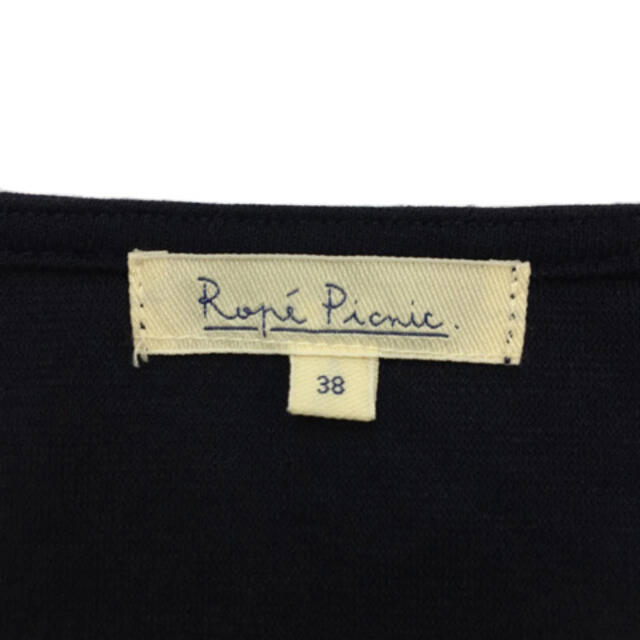 Rope' Picnic(ロペピクニック)のロペピクニック ワンピース Iライン ミニ 切替 レース 長袖 38 紺 黒 レディースのワンピース(ミニワンピース)の商品写真