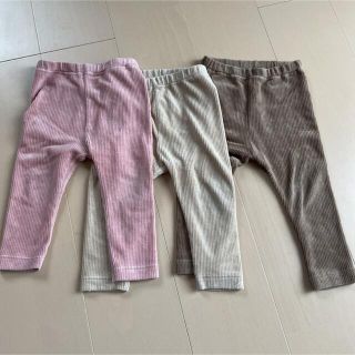 ユニクロ(UNIQLO)のユニクロ　レギンスパンツ　コーデュロイライク80cm3本(パンツ)