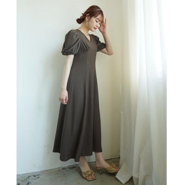 ACKA puff sleeve flare dress - ロングワンピース/マキシワンピース