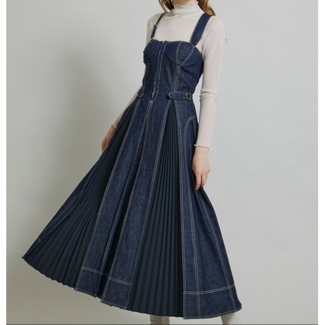 CASA FLINE フロントホックデニムロングワンピース INDIGO F | www