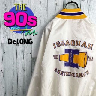 80's DeLONG  デロング USA製　プリントタグ　ナイロンスタジャン(スタジャン)