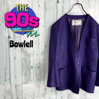 80's Bowlell 日本製　ウールチェックテーラードジャケット(テーラードジャケット)