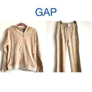 ギャップキッズ(GAP Kids)の【新品未使用】GAP kids スウェットセット パーカー パンツ ベージュ(ジャケット/上着)