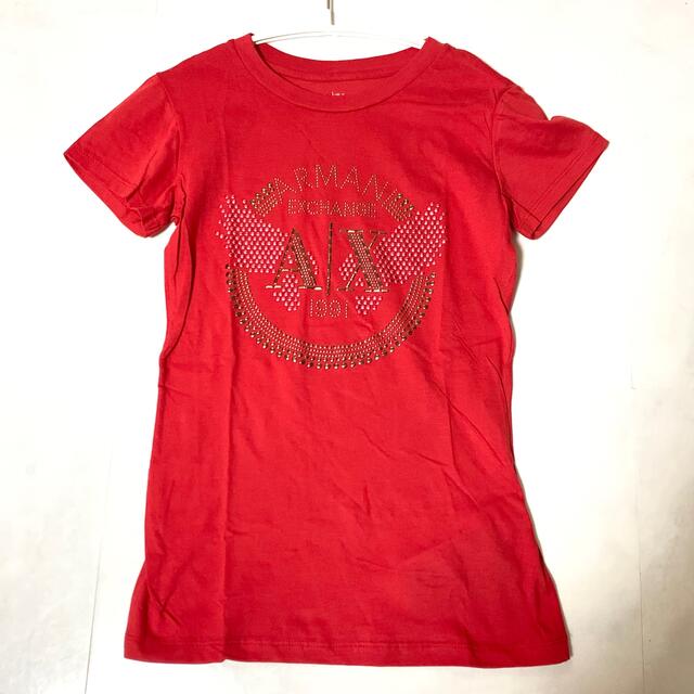 ARMANI EXCHANGE(アルマーニエクスチェンジ)の新品　タグ付　 A/X アルマーニ　エクスチェンジ　Tシャツ　XS レッド レディースのトップス(Tシャツ(半袖/袖なし))の商品写真