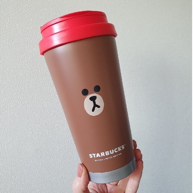 韓国スタバ☆ LINE FRIENDS ブラウンタンブラー 473ml タンブラー