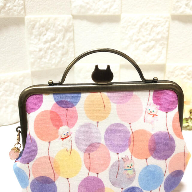ビジネスバック 親子がま口財布 ユキエモン/バルーンランド ピンク