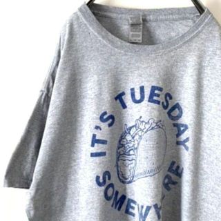 IT’S TUESDAY SOMEW HERE Tシャツ XL グレー 古着(Tシャツ/カットソー(半袖/袖なし))