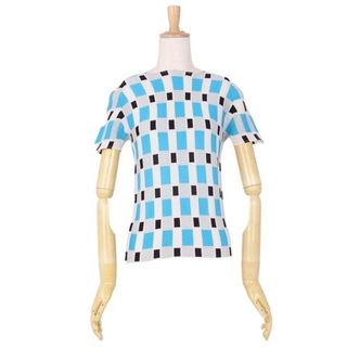 イッセイミヤケ(ISSEY MIYAKE)のイッセイミヤケ Tシャツ カットソー チェック プリーツ トップス 3(L相当)(カットソー(半袖/袖なし))