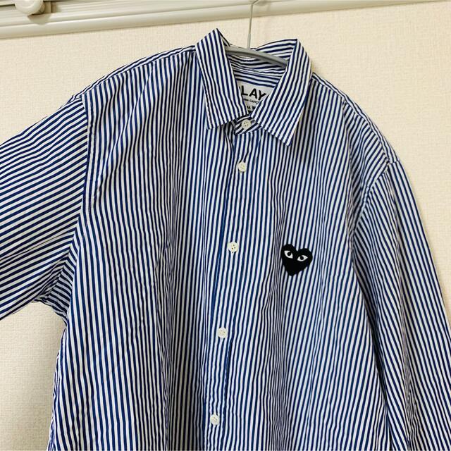 play comme des garcons ストライプシャツ　ネイビー