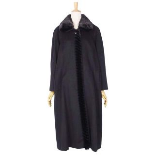 BALMAIN - バルマン コート ピュアカシミヤ ミンクファー ロング BALMAIN - バルマン コート ピュアカシミヤ ミンクファー ロング
