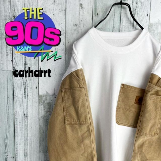 carhartt(カーハート)の90's 一点物　カーハート　ペインターパンツ　リメイクトレーナー　再構築 メンズのトップス(スウェット)の商品写真