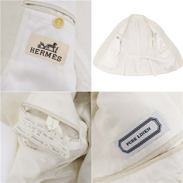 エルメス セットアップ スーツ シングル リネン100% ジャケット パンツ