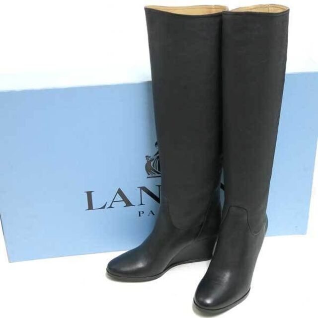 新品 LANVIN ウエッジソール シープレザー ロング ブーツ size36