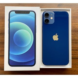 アイフォーン(iPhone)の【美品】IPhone12 mini ブルー 128GB simフリー(スマートフォン本体)