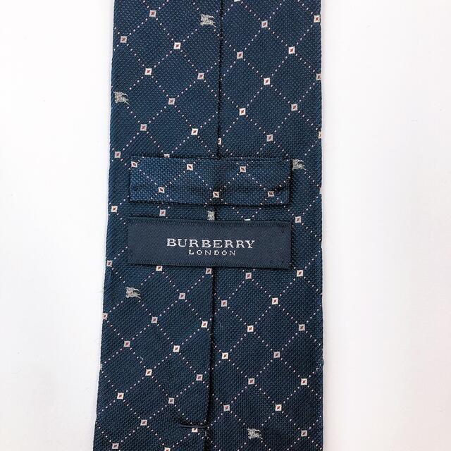本物の Burberry バーバリー 最高級シルク100% 小紋柄 幾何学模様