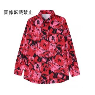 🌾9月新作🎑8950◆vintage プリント 柄 シャツ ブラウス(シャツ/ブラウス(長袖/七分))