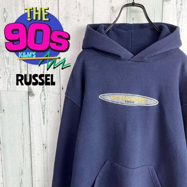 パーカー○素材90's RUSSEL ラッセルアスレチック　メキシコ製　サンディエゴ パーカー