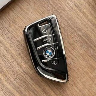 ビーエムダブリュー(BMW)のBMW キーケース ブラック 黒 銀 TPU キーカバー 鍵 g20 g30(車内アクセサリ)