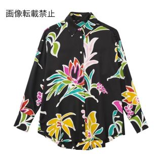 🌾9月新作🎑8960◆vintage レトロ プリント 柄 シャツ ブラウス(シャツ/ブラウス(長袖/七分))