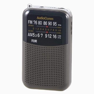 新品、未使用　OHM ポケットラジオ グレー RAD-P125N-H(ラジオ)