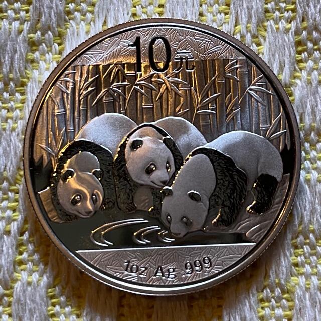 2013年 純銀 パンダ銀貨 1オンス中国 10元 シルバーコイン - 金属工芸