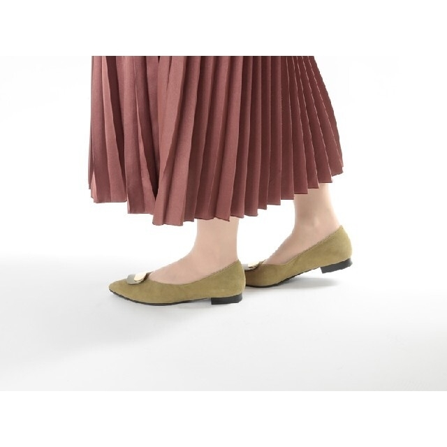REGAL(リーガル)の【REGAL】(24cm)甲飾りポインテッドトウフラットシューズ レディースの靴/シューズ(バレエシューズ)の商品写真
