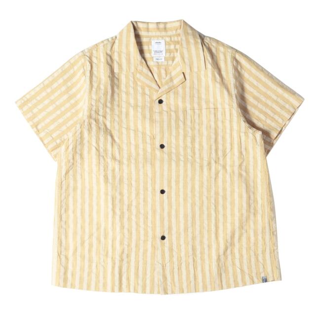 VISVIM(ヴィスヴィム)のvisvim ビズビム シャツ ストライプ リネン コットン オープンカラー 半袖シャツ WEBER SHIRT S/S STRIPES 22SS ベージュ 4 トップス 【メンズ】【R001】 メンズのトップス(シャツ)の商品写真