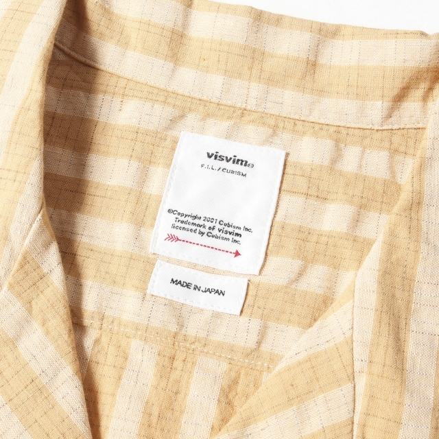 VISVIM(ヴィスヴィム)のvisvim ビズビム シャツ ストライプ リネン コットン オープンカラー 半袖シャツ WEBER SHIRT S/S STRIPES 22SS ベージュ 4 トップス 【メンズ】【R001】 メンズのトップス(シャツ)の商品写真