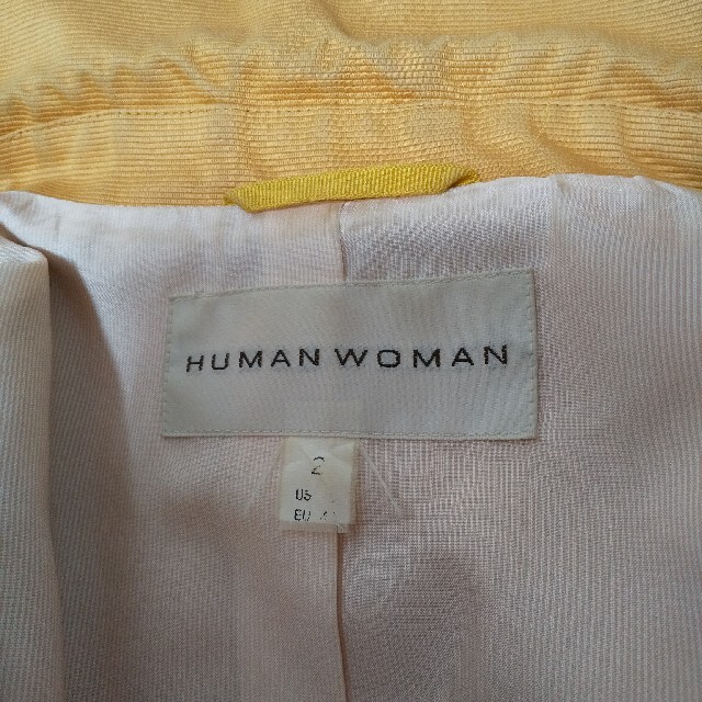 HUMAN WOMAN(ヒューマンウーマン)の春コート　マスタード　M レディースのジャケット/アウター(ロングコート)の商品写真