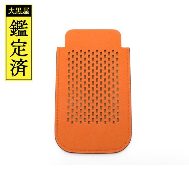 HERMES - エルメス　Iphoneケース・カードケース　オレンジ　スイフト　【430】