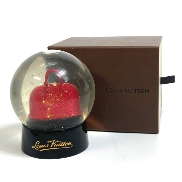 LOUIS VUITTON(ルイヴィトン)のルイヴィトン LOUIS VUITTON アルマ  スノーグローブ ノベルティ モノグラム インエリア 置物 スノードーム ガラス レッド エンタメ/ホビーの美術品/アンティーク(彫刻/オブジェ)の商品写真