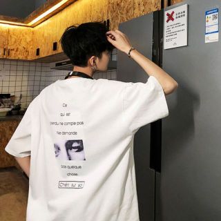 メンズプリントTシャツ ホワイトの通販｜ラクマ