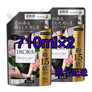 カオウ(花王)のフレア フレグランス IROKA 柔軟剤 ハンサムリーフの香り 710ml*2袋(洗剤/柔軟剤)