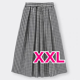 ジーユー(GU)のXXL タックフレアミディスカート ギンガム チェック GU しまむら　ZARA(ロングスカート)