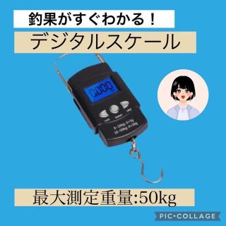 デジタルスケール メジャー付き フィッシング　計量 吊り下げ 荷物 50kg(その他)