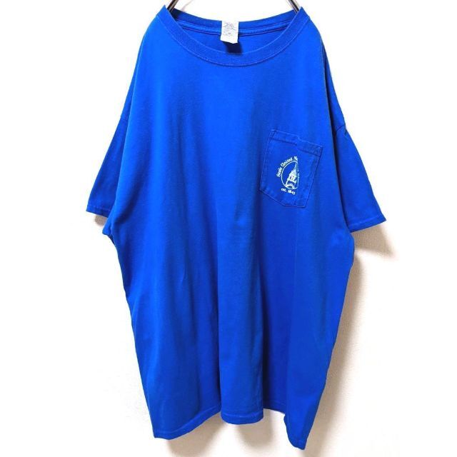 ギルダン シールユナイテッドメソジストチャーチ Tシャツ ブルー 青色 XL古着 メンズのトップス(Tシャツ/カットソー(半袖/袖なし))の商品写真