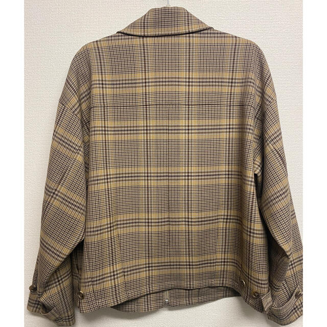 ジャケット/アウターAURALEE WOOL SERGE CHECK ZIP-UP BLOUSON