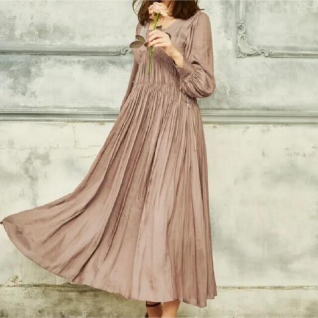 Her lip to(ハーリップトゥ)のher lip to Side Bow Vintage Twill Dress レディースのワンピース(ロングワンピース/マキシワンピース)の商品写真