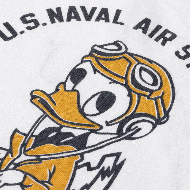 Buzz Rickson's(バズリクソンズ)のBuzzRicksons バズリクソンズ Tシャツ U.S.NAVY ドナルド プリント クルーネックTシャツ ホワイト 白 XL 東洋エンタープライズ トップス カットソー 半袖 【メンズ】【中古】【美品】【R002】 メンズのトップス(Tシャツ/カットソー(半袖/袖なし))の商品写真