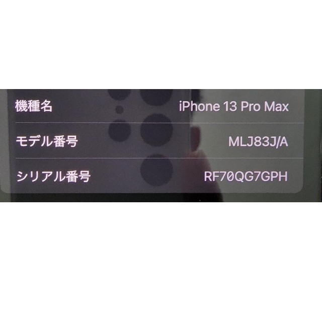 iPhone(アイフォーン)の【超美品】SIMフリーiphone13ProMax 256GB スマホ/家電/カメラのスマートフォン/携帯電話(スマートフォン本体)の商品写真