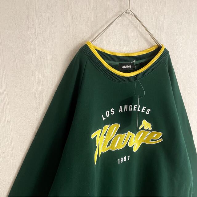 【新品、タグ付き】XLARGE チームロゴ 2トーンクールネック スウェット