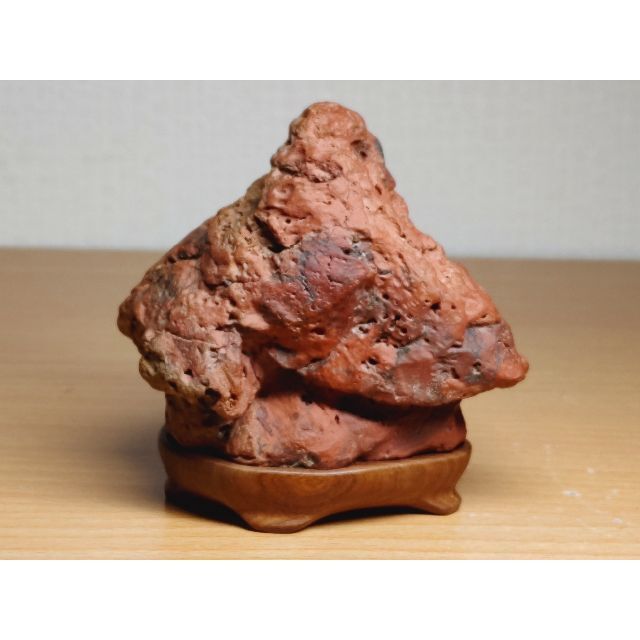 北上川石 404g 赤石 置石 盆石 鑑賞石 原石 自然石 誕生石 鉱物 水石