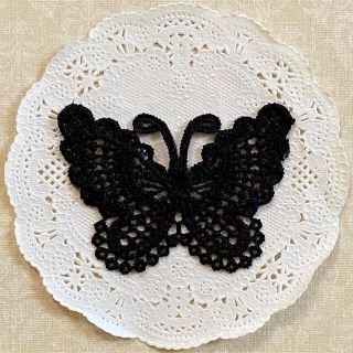 蝶々♡刺繍レース ブラック(各種パーツ)