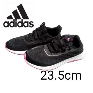 アディダス(adidas)の【23.5cm】adidas　ローカットスニーカー　ブラック×ピンク(スニーカー)