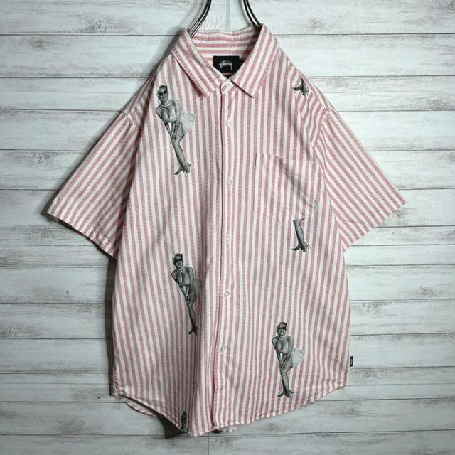 入手困難!!】ステューシー ✈︎ストライプ 半袖シャツ 重ね着 VINTAGE