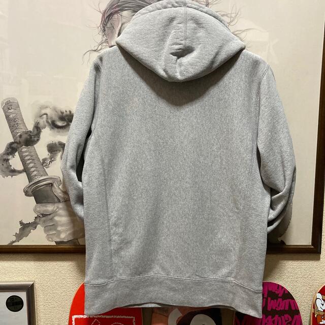 supreme Chenille Arc Logo Hooded ヘザーグレー 1