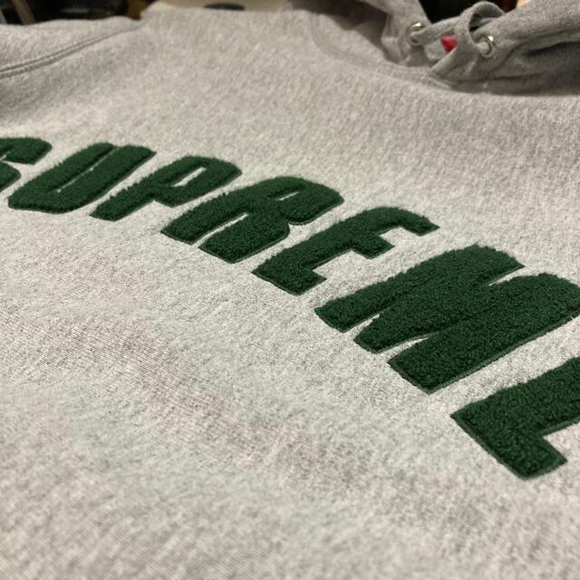 supreme Chenille Arc Logo Hooded ヘザーグレー 6