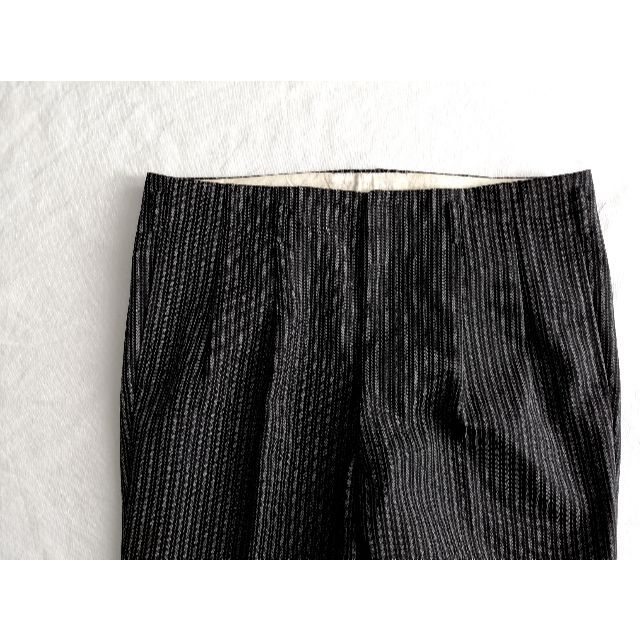 50s60s 肉厚フランネル 2タックスラックス グレー ストライプ ブラック